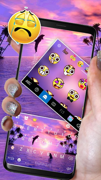 Dolphin Sunset Keyboard Theme - عکس برنامه موبایلی اندروید