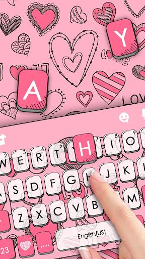 Doodle Pink Love Theme - Image screenshot of android app