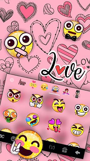 Doodle Pink Love Theme - عکس برنامه موبایلی اندروید