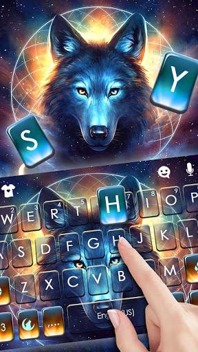 Dreamcatcher Night Wolf Keyboard Theme - Image screenshot of android app