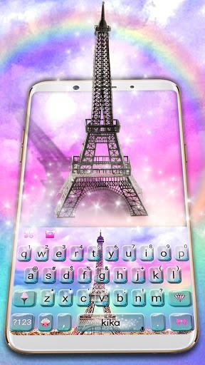 Pink Paris Eiffel Tower love Keyboard - Image screenshot of android app