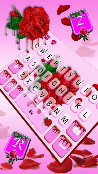 Dripping Red Rose Keyboard Theme - Image screenshot of android app