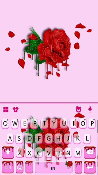 Dripping Red Rose Keyboard Theme - Image screenshot of android app