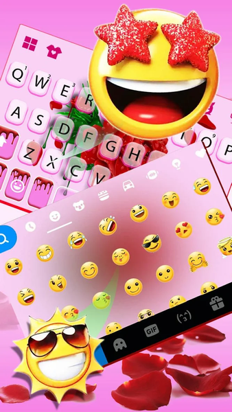 Dripping Red Rose Keyboard Theme - Image screenshot of android app