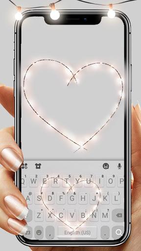Fairy Lights Heart Keyboard Background - Image screenshot of android app