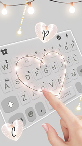 Fairy Lights Heart Keyboard Background - Image screenshot of android app