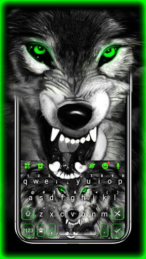 Fierce Wolf Green Keyboard Theme - Image screenshot of android app