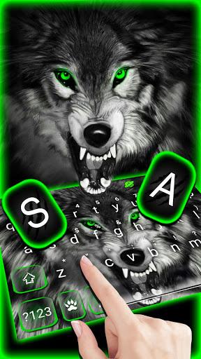 Fierce Wolf Green Keyboard Theme - Image screenshot of android app
