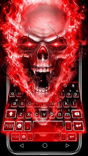 Fiery 3D Skull Theme - Image screenshot of android app