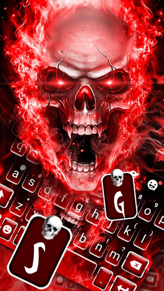 Fiery 3D Skull Theme - Image screenshot of android app