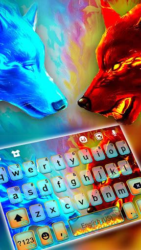 Fire Ice Wolf Keyboard Theme - Image screenshot of android app