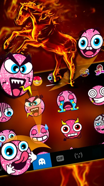 Flaming Fire Horse Theme - Image screenshot of android app