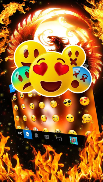 Flaming Fire Phoenix Keyboard Theme - عکس برنامه موبایلی اندروید