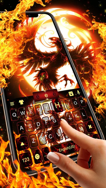 Flaming Fire Phoenix Keyboard Theme - Image screenshot of android app