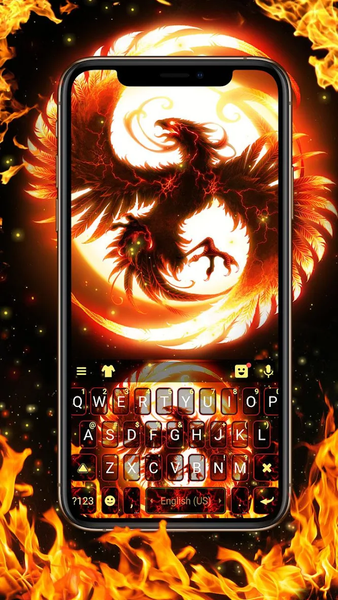 Flaming Fire Phoenix Keyboard Theme - عکس برنامه موبایلی اندروید
