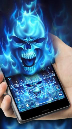 Flaming Ice Skull Keyboard Theme - Image screenshot of android app