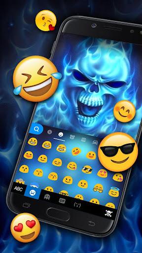 Flaming Ice Skull Keyboard Theme - عکس برنامه موبایلی اندروید