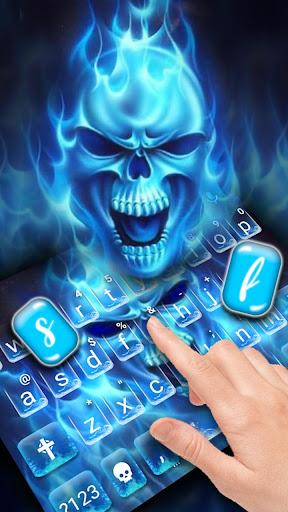 Flaming Ice Skull Keyboard Theme - Image screenshot of android app