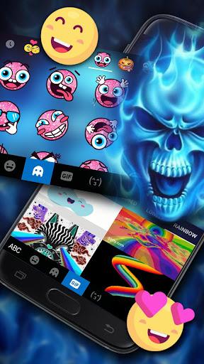 Flaming Ice Skull Keyboard Theme - عکس برنامه موبایلی اندروید