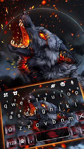 Flaming Wolf Keyboard Theme - Image screenshot of android app