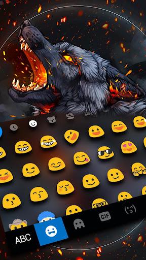 Flaming Wolf Keyboard Theme - Image screenshot of android app