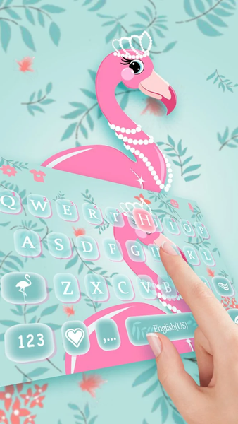 Graceful Flamingo Keyboard Theme - Image screenshot of android app