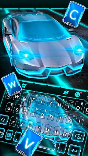 Flashy Neon Sports Car Keyboard Theme - عکس برنامه موبایلی اندروید