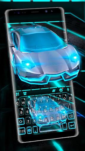 Flashy Neon Sports Car Keyboard Theme - عکس برنامه موبایلی اندروید
