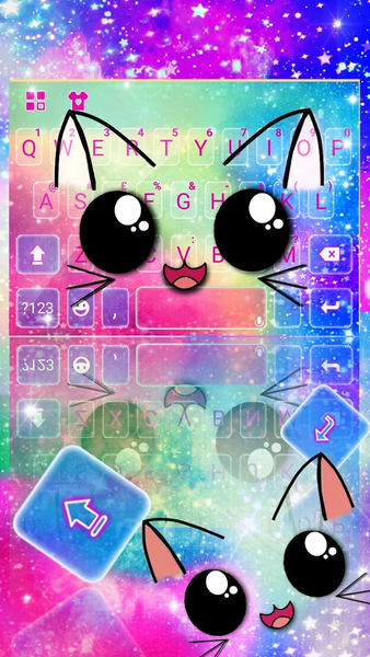 Galaxy Cuteness Kitty Keyboard Theme - عکس برنامه موبایلی اندروید