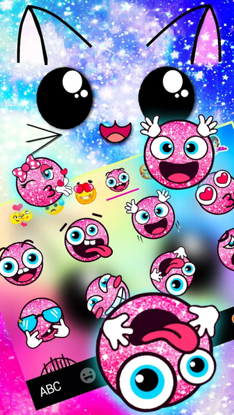 Galaxy Cuteness Kitty Keyboard Theme - عکس برنامه موبایلی اندروید