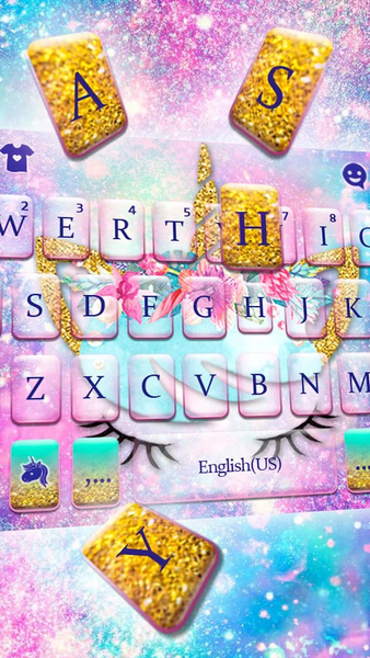 Galaxy Flower Unicorn Keyboard Theme - Image screenshot of android app