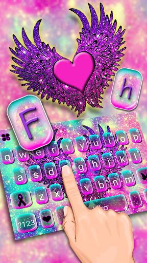 Galaxy Heart Wings Keyboard Theme - Image screenshot of android app