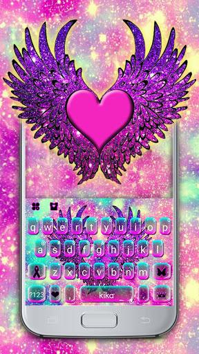 Galaxy Heart Wings Keyboard Theme - Image screenshot of android app