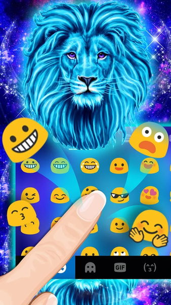 Galaxy Neon Lion Keyboard Theme - عکس برنامه موبایلی اندروید