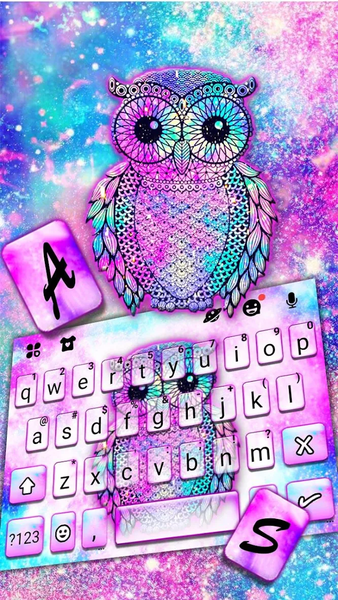 Galaxy Owl Keyboard Theme - Image screenshot of android app