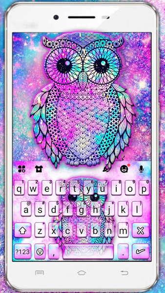 Galaxy Owl Keyboard Theme - Image screenshot of android app