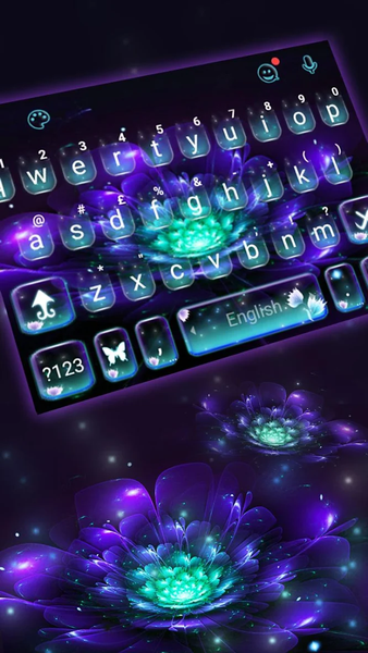 Galaxy Purple Flower Keyboard Theme - Image screenshot of android app