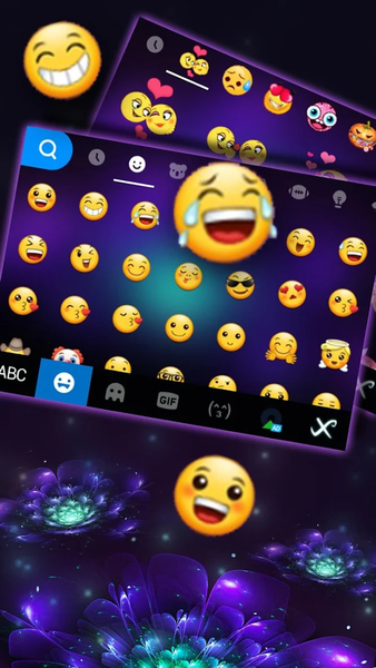 Galaxy Purple Flower Keyboard Theme - Image screenshot of android app