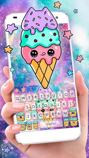 Galaxy Tasty Ice Cream Keyboard Theme - Image screenshot of android app