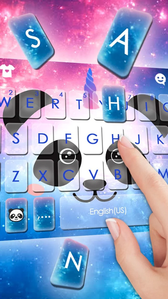Galaxy Unicorn Panda Keyboard Theme - Image screenshot of android app