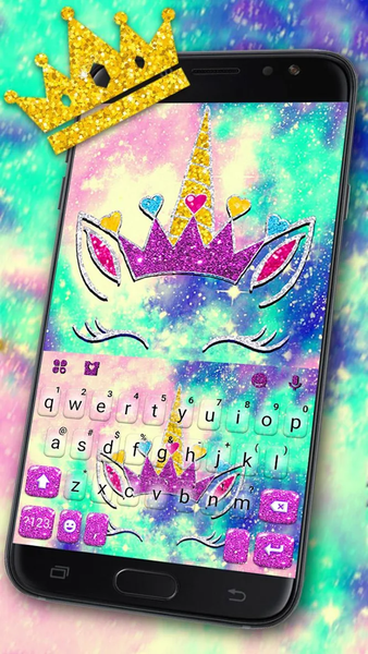 Silver  Unicorn Keyboard - Image screenshot of android app