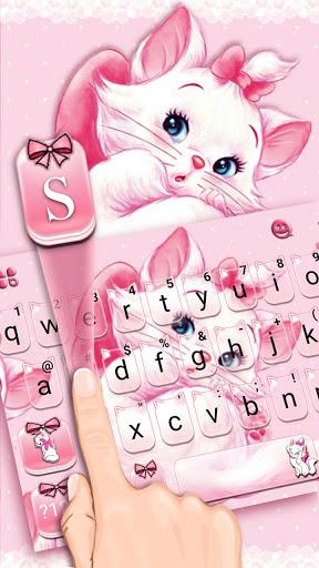 Girlish Kitty Keyboard Theme - عکس برنامه موبایلی اندروید