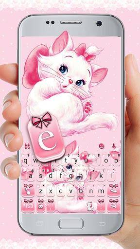 Girlish Kitty Keyboard Theme - عکس برنامه موبایلی اندروید
