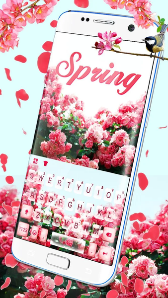 Girly Garden Flowers Keyboard Theme - عکس برنامه موبایلی اندروید