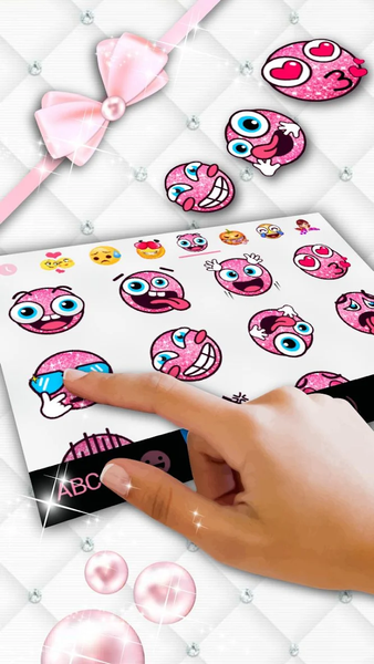 Girly Pink Bows Keyboard Theme - Image screenshot of android app