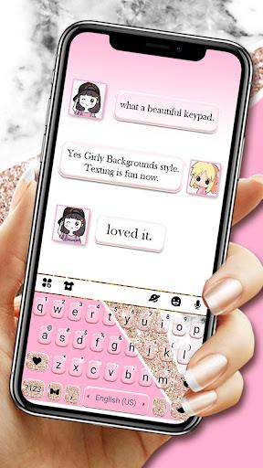 Girly Pink Glitter Theme - عکس برنامه موبایلی اندروید
