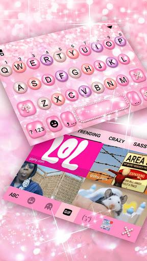 Girly Pink Pearl Keyboard Theme - عکس برنامه موبایلی اندروید