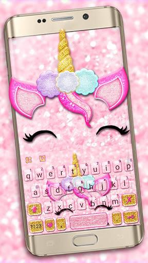 Glisten Unicorn Pinky Keyboard Theme - عکس برنامه موبایلی اندروید