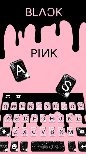 Glitter Black Pink Keyboard Ba - عکس برنامه موبایلی اندروید