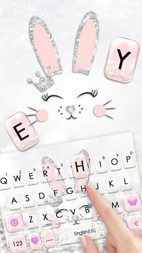 Silver Glitter Bunny Keyboard - عکس برنامه موبایلی اندروید
